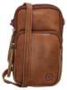 HIDE & STITCHES Leder-Handytasche in Hellbraun - (B)10 x (H)17 x (T)4 cm