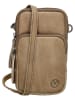 HIDE & STITCHES Leder-Handytasche in Beige - (B)10 x (H)17 x (T)4 cm