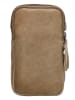 HIDE & STITCHES Leder-Handytasche in Beige - (B)10 x (H)17 x (T)4 cm