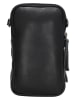 HIDE & STITCHES Leder-Handytasche in Schwarz - (B)10 x (H)17,5 x (T)4 cm