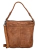 HIDE & STITCHES Leder-Schultertasche in Hellbraun - (B)34 x (H)30 x (T)9 cm