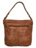 HIDE & STITCHES Leder-Schultertasche in Hellbraun - (B)34 x (H)30 x (T)9 cm