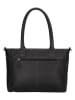 HIDE & STITCHES Leder-Schultertasche "Japura" in Schwarz - (B)31 x (H)24 x (T)8 cm