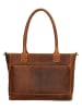 HIDE & STITCHES Leder-Schultertasche "Japura" in Hellbraun - (B)31 x (H)24 x (T)8 cm