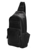 HIDE & STITCHES Leder-Brustbeutel in Schwarz - (B)16 x (H)29 x (T)5 cm