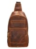 HIDE & STITCHES Leder-Brustbeutel in Hellbraun - (B)16 x (H)29 x (T)5 cm