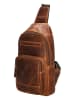 HIDE & STITCHES Leder-Brustbeutel in Hellbraun - (B)16 x (H)29 x (T)5 cm