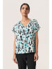 Soaked in Luxury Blouse turquoise/wit