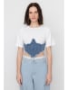 trendyol Shirt in Weiß/ blau
