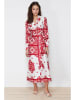 trendyol Kleid in Rot/ Weiß