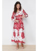 trendyol Kleid in Rot/ Weiß