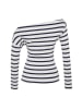 trendyol Longsleeve in Weiß/ Dunkelblau