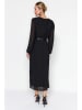 trendyol Plisseekleid in Schwarz