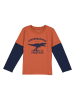 lamino Longsleeve in Orange/ Dunkelblau