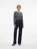 Vero Moda Longsleeve in Dunkelblau/ Weiß