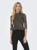 ONLY Longsleeve in Beige/ Schwarz/ Hellbraun