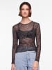 Pieces Longsleeve in Grau/ Schwarz