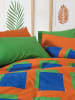 Elizabed Renforcé beddengoedset "Venus" blauw/oranje/groen