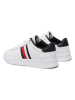 Tommy Hilfiger Shoes Leder-Sneakers in Weiß/ Schwarz