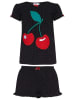 Pussy Deluxe Pyjama "Dotties & Cherry" zwart