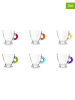 Trendy Kitchen by EXCÉLSA 6-delige set: koffiekoppen "Limpido" transparant/meerkleurig - 95 ml