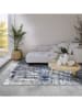 Elle Decoration Laagpolig tapijt "Malard" wit/donkerblauw/beige