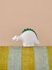 Rice Decoratief ledobject "Dino" wit/groen - (B)7 x (H)11,5 cm