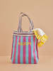 Rice Shopper lichtblauw/paars - (B)40 x (H)40 cm