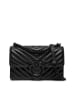 Pinko Leder-Umhängetasche in Schwarz - (B)21 x (H)13 x (T)5 cm