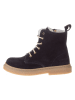 POM POM Leder-Winterboots in Dunkelblau