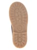POM POM Leder-Winterboots in Dunkelblau