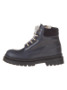 POM POM Leder-Winterboots in Dunkelblau