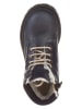POM POM Leder-Winterboots in Dunkelblau