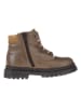 POM POM Leder-Winterboots in Khaki