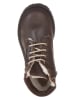 POM POM Leder-Winterboots in Braun