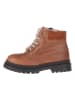 POM POM Leder-Winterboots in Hellbraun