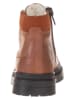 POM POM Leder-Winterboots in Hellbraun