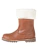 POM POM Leder-Winterboots in Hellbraun