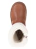 POM POM Leder-Winterboots in Hellbraun