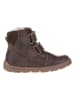 POM POM Leder-Winterboots in Braun