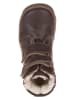 POM POM Leder-Winterboots in Braun