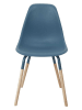 THE HOME DECO FACTORY 4-delige set: eetkamerstoelen blauw - (B)48,5 x (H)85,8 x (D)46 cm