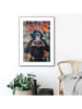 Orangewallz Druk artystyczny "Love Life Monkey" w ramce