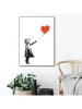 Orangewallz Ingelijste kunstdruk "Girl with red balloon" - (B)40 x (H)50 cm