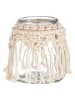 GILDE Windlicht "Makramee" in Beige - (B)12 x (H)13 cm