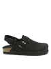 Mandel Leren clogs zwart