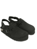 Mandel Leren clogs zwart