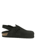 Mandel Leren clogs zwart