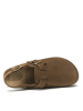 Mandel Leder-Clogs in Dunkelbrau