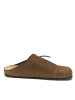 Mandel Leren clogs donkerbruin